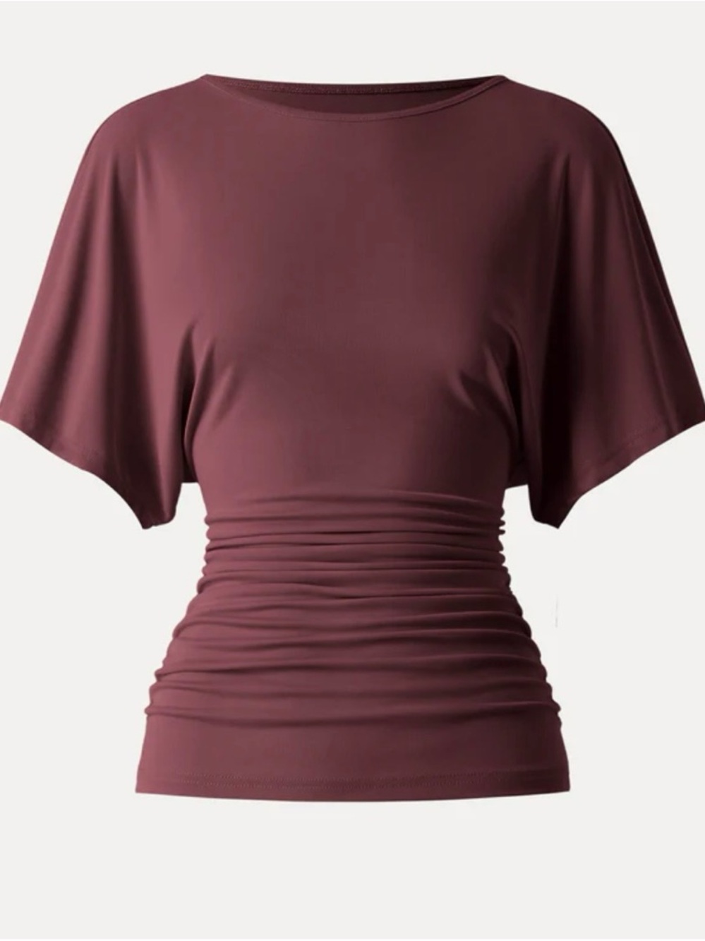 OGL BOATNECK BATWING RUCHED T SHIRT NWT